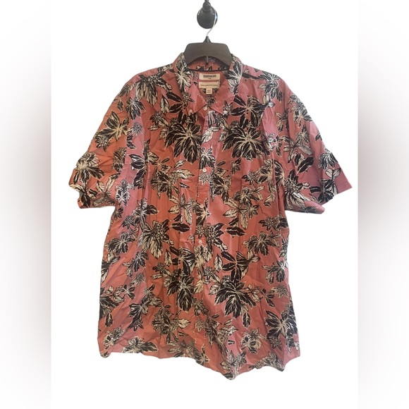 Goodthreads men’s pink floral Hawaiian button down XXXLT NWT - Picture 3 of 8